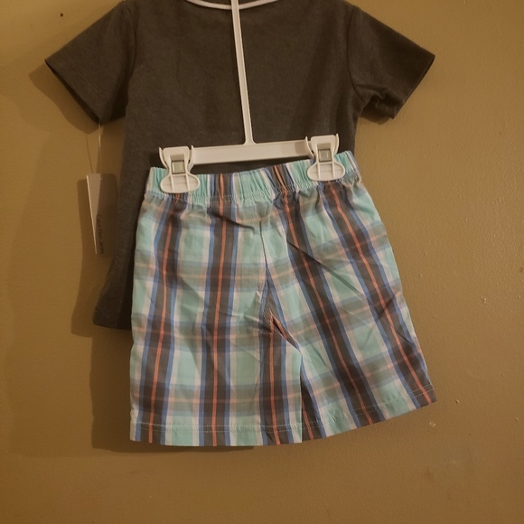 Calvin klein short set boys new grey top plaided - Picture 2 of 6